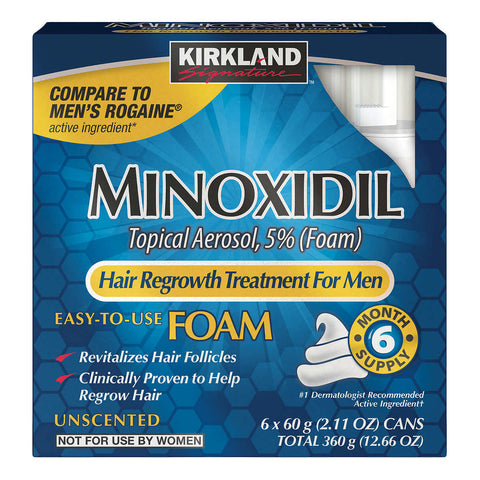 Kirkland Signature Hair Regrowth Treatment Minoxidil Foam for Men 6 month Supply