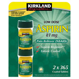 Kirkland Signature Low Dose Aspirin 81 mg 730 Tablets (2x365)