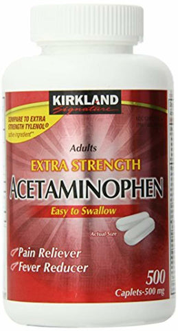 Kirkland Extra Strength Non-Aspirin Acetaminophen Caplets, 500 mg, 500 Count
