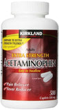 Kirkland Extra Strength Non-Aspirin Acetaminophen Caplets, 500 mg 1000 Count (2 x 500))