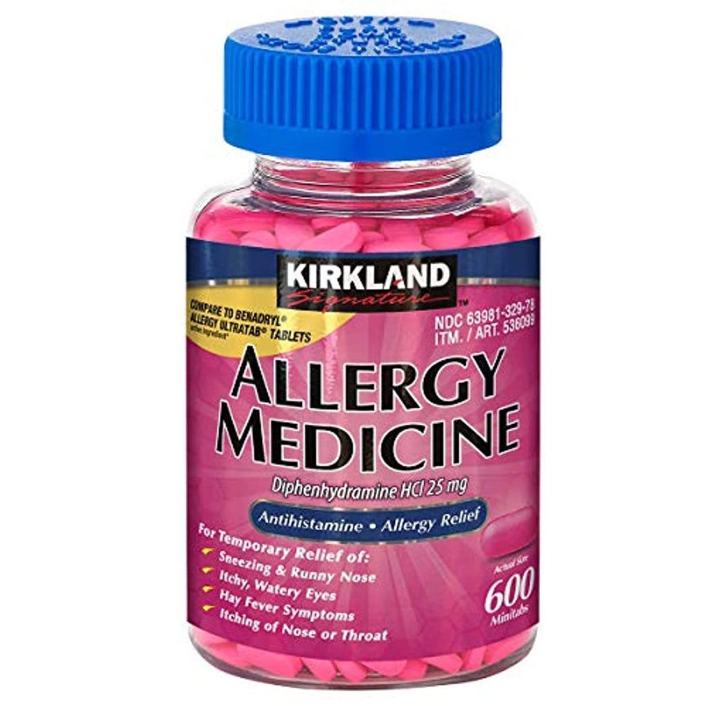 Kirkland Signature Allergy Medicine Diphenhydramine HCI 25 mg - 600 Tablets