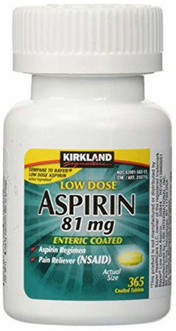 Kirkland Low Dose Aspirin 81 Milligram 365 Enteric Coated Tablets